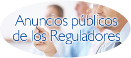 Anuncios públicos de reguladores